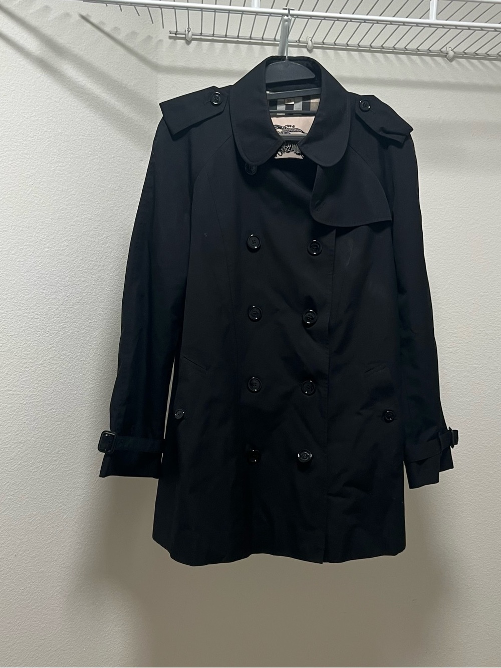 Burberry Black Double-Breasted Trench Coat